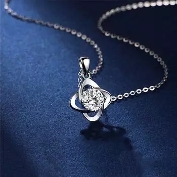 100% муассанит клевер ожерелье 1 карат VVS1 D цвет лабораторный бриллиант цветок кулон ожерелье для женщин девочек день рождения свадьба подарок 45cm