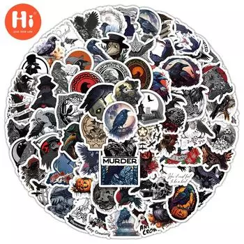 100 мультфильмов ужасов ворона, детские наклейки с граффити, канцелярские принадлежности, багаж, скейтборд, карты еды, водонепроницаемые наклейки