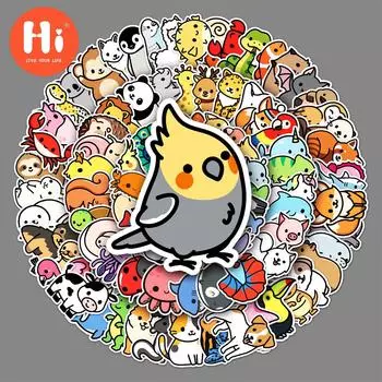 100 мультяшных животных граффити наклейки милые наклейки через границу DIY ручной книги скейтборд наклейка на багаж водонепроницаемая