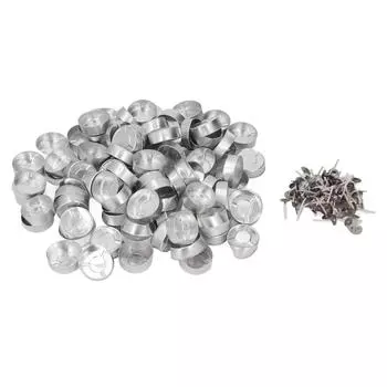 100 наборов алюминиевых контейнеров для воска свечей, чайных свечей, чашек с фитилем для свадеб, вечеринок, домашнего декора