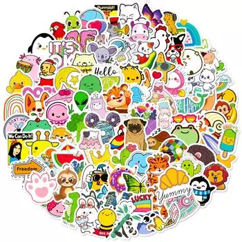 100 Наклеек-граффити 4Cmvsco малого размера, креативные наклейки «Смешай и сочетай», маленькие и свежие