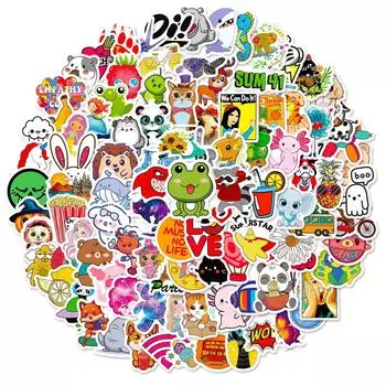 100 Наклеек маленького размера 4 см «Смешная девочка» микс и матч, для компьютера, чемодана, Ins Feng Xiaoqing