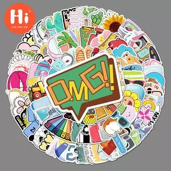 100 наклеек VSCO в виде вороны, персонализированные трансграничные маленькие свежие наклейки на ветру, сделай сам, наклейки на багаж для скейтборда, водонепроницаемые