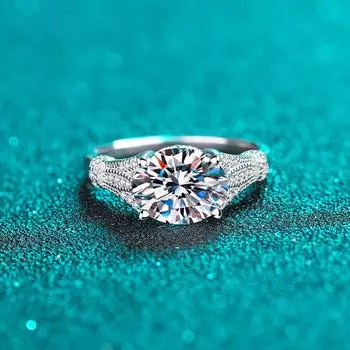100% настоящее овальное кольцо с муассанитом 3 CT, прошедшее испытание на бриллианты, обручальные кольца из стерлингового серебра 925 пробы для женщин, ювелирные изделия GRA 5