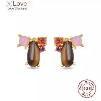 100% настоящее серебро 925 пробы серьги трендовые женские серьги гранат красный гвоздик ювелирные изделия