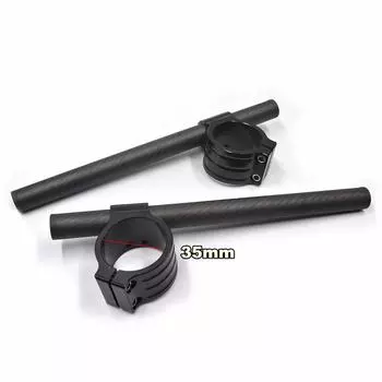 100% Настоящее углеволокно Клип-оны Мотоциклетные рули 7/8 Труба вилки 35 мм Для Кафе Рейсера Универсальные