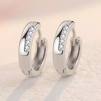 100% настоящие серьги из стерлингового серебра 925 пробы с кристаллами, круглые серьги для женщин, изготовление ювелирных изделий, подарок на свадьбу, вечеринку, помолвку E024