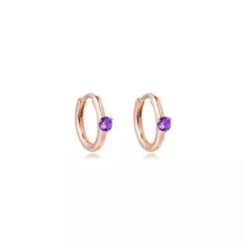 100% настоящие серьги-кольца из стерлингового серебра 925 пробы с фиолетовым пасьянсом, серьги-кольца для женщин, модные ювелирные изделия Pendientes