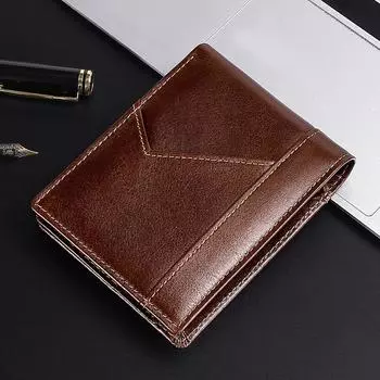 100% натуральная кожа мужские кошельки держатель для карт коровья кожа кошельки для мужчин короткий черный кошелек коричневый