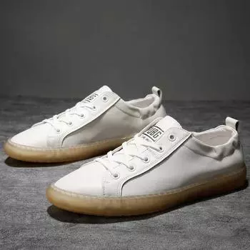 100% натуральная кожаная обувь, мужские кроссовки, модный бренд, повседневная обувь для молодых мужчин, плоская мужская обувь, белая термопластичная телячья кожа, нескользящая 39 белый