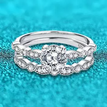 100% натуральное кольцо с муассанитом для женщин, комплект ювелирных изделий, роскошное качество, стерлинговое серебро S925, обручальное кольцо с бриллиантами, оптовая продажа 6