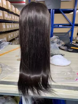 100% натуральные черные фронтальные кружевные парики 13*4