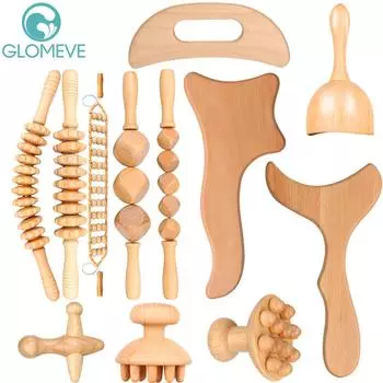 100% натуральный деревянный терапевтический массаж, облегчение боли, антицеллюлитный массажер для похудения тела, гуаша, инструменты для релаксации, уход за маслом, массажер Mode 11