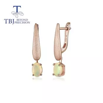 100% натуральный Эфиопский опал, овальные серьги с драгоценными камнями 5*7 мм, серебро 925 пробы, простые повседневные изысканные украшения для женщин M белый