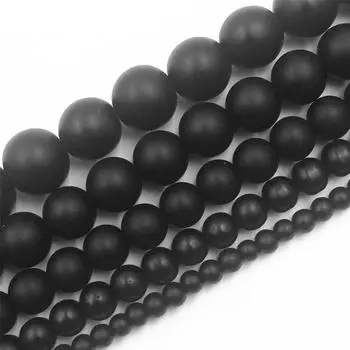 100% натуральный камень, игла, свободные подвески, бусины-разделители, нить 16 дюймов, 4, 6, 8, 10, 12 мм 4 mm чёрный