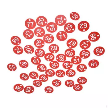 100 номерных бирок для ключей в общежитиях и супермаркетах red+white word