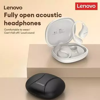 100% НОВАЯ оригинальная гарнитура Lenovo TA330 OWS Bluetooth V5.4 со сверхнизкой задержкой, музыкальная игровая гарнитура с бионическим дизайном, спортивная подвесная гарнитура чёрный