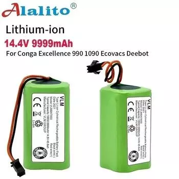 100% новый литий-ионный аккумулятор 14,4 В, 9999 мАч для Conga Excellence 990 Ecovacs Deebot N79 N79s Dn622, Eufy Robovac 11 11s 12 15c 15s 35c 2800mAh