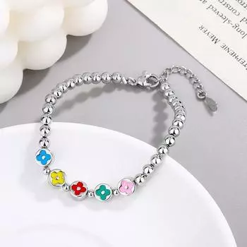 100% однотонный браслет из серебра 925 пробы в стиле хип-хоп, толстый красочный браслет с шариками для женщин и мужчин, винтажный браслет ручной работы с застежкой, подарок на день рождения серебряный