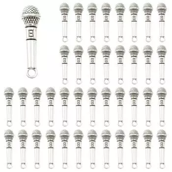 100 Pack Necklace Pendants Microphone Charm Jewelry Findings Suitable for Creative Jewelry and Handmade Craft Projects 2