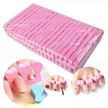 100 пар/компл. мягкие разделители для пальцев ног, против царапин, губка для педикюра, большой палец для дизайна ногтей, носилки для пальцев розовый