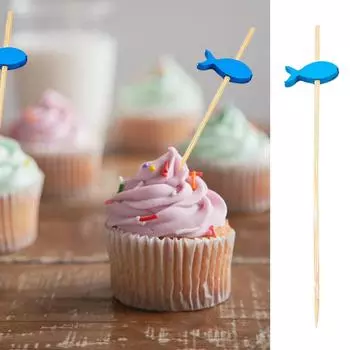 100 PCS Cocktail Picks Appetizer Picks Blue Fish Brand New