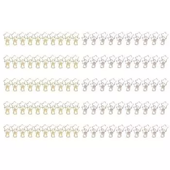 100 шт. милые зажимы в форме звезды из мультфильма золотисто-серебряные зажимы для бумаги для дома, школы, офиса, файлов