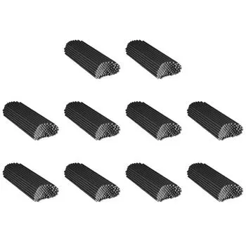 100 Pcs Paper Drink Straws 7.75 in Long Compostable Biodegradable Straws (Black)