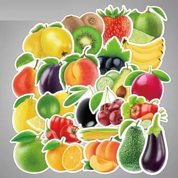 100 Pcs/Set Waterproof Cartoon Fruit Graffiti Stickers For Car Laptop Bicycle Trunk Luggage Case Cute DIY Sticker
