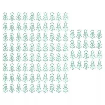 100 шт. Формованные скрепки в форме зеленой рождественской елки для металлического процесса гальванизации Портативный офис C