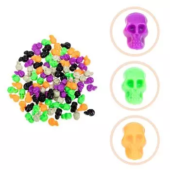 100 Pcs Toys Skull Decoration Mini Props Heads Horror Movie Halloween Fake Adornment Crafts Scary 2x1.3cm