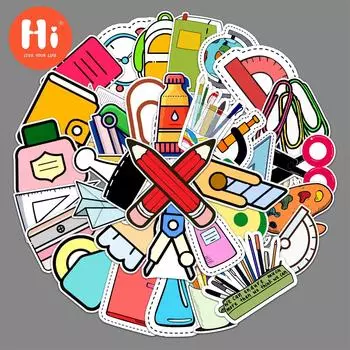 100 персонализированных наборов канцелярских товаров «сделай сам» с героями мультфильмов, креативные наклейки для скутеров, мотоциклов, велосипедов и автомобилей