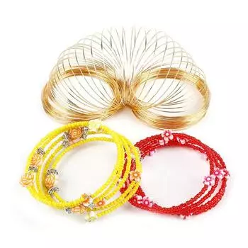 100 петель, ручные аксессуары, 0,6 мм, бисер, стальная проволока, браслет, изготовление ювелирных изделий, сделай сам, ручная работа, проволока с памятью 3