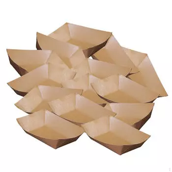 100 шт. крафт-бумага пищевые лотки лодочки одноразовые сервировочные подносы контейнер для закусок тако S