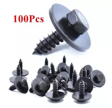 100 pieces metal car body screws, fenders, bumpers, 7.7 mm hexagon