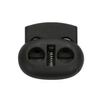 100 Pieces Plastic Stopper Shoelace Cord Lock Single Double Hole Spring Fastener Clip Lanyard Toggle Paracord Bag 1.7*1.55