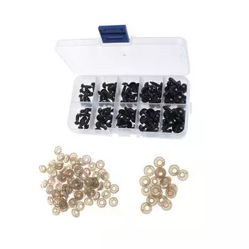 100 Pieces/Set ABS Resin Toy Doll Safety Eye Portable Replacement DIY Decorative Free Size Coated Cute Eyes Accessories