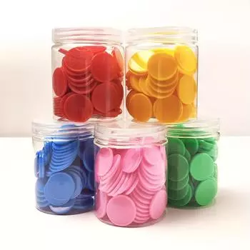 100 пластиковых счетных фишек - интерактивные обучающие пособия по математике, разноцветные пластиковые фишки