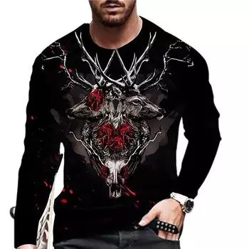 100% полиэстер 3D цифровая печать круглый вырез футболка мужская спортивная мода хип-хоп топы футболка S