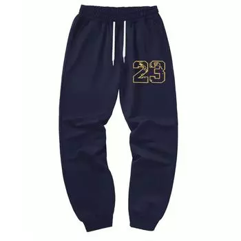 100% полиэстер весна осень обычные мужские спортивные штаны с буквенным принтом беговые брюки для бега M чёрный