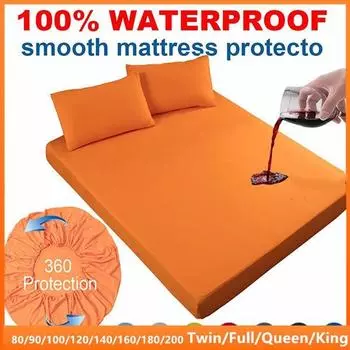 100% полиэстер, водонепроницаемые простыни, защитный чехол для матраса с эластичной лентой, покрывало, наматрасник, топпер без наволочки 80cmX200cmX30cm Sheet