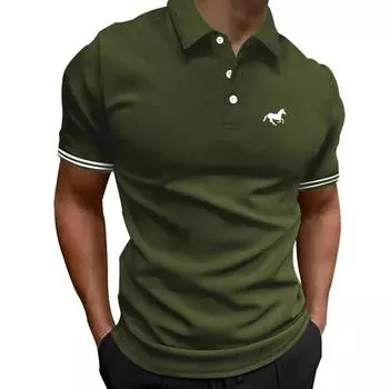 100% Polyester Men Clothes Summer Casual Breathable Polo Shirt Men Fashion Business Lapel Golf Polo Shirt Sleeve Spell Color Top S
