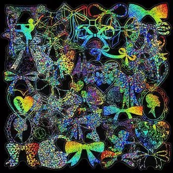 100 прозрачных лазерных наклеек для девочек, сердце, материя, набор наклеек для домашних животных, справочник «сделай сам», украшение чехла для мобильного телефона, лазерные наклейки 100pcs