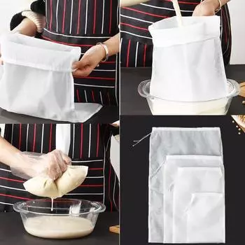 100 ячеек, 5 шт., нейлоновый фильтр-мешок с завязкой, кухонная ловушка для фруктов и овощей, осушитель, мешок для отжима остатков вина, бытовой сетчатый фильтр для соевого молока 100 mesh 5pc 15x20cm