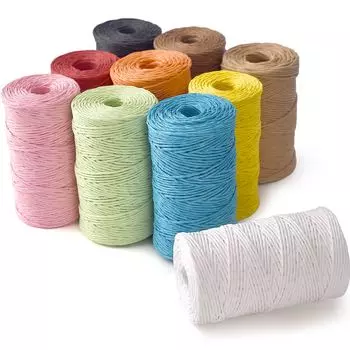 100 ярдов натуральная бумажная соломенная пряжа для ручной вязки крючком соломенная бумажная пряжа DIY летняя шляпа от солнца пляжная сумка ремесло ручной работы