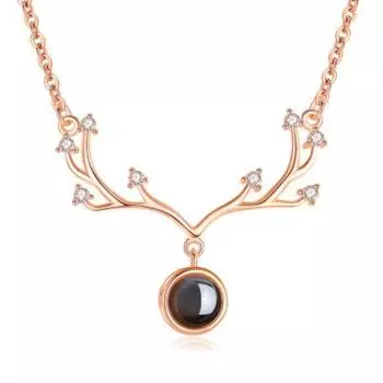 100 языков, ожерелье «Я люблю тебя», женская мода, «Олень тебя поймал», олений рог, ошейник-цепочка