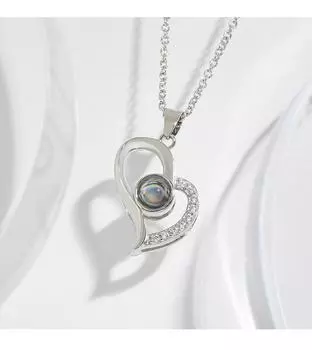 100 языков Я люблю тебя Проекционное ожерелье Женское Полое Любовь Простое ожерелье Память Ключичная цепочка серебряный