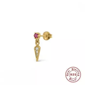 100% Real Silver 925 Earrings Trend Earrings For Women 1Pc Green Rivet Stud Earrings Jewelry Pendientes Mujer Aretes