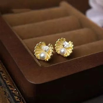 100% серебро 925 пробы, французские квадратные серьги с регенерацией ушей, маленькие и изысканные серьги с жемчужными ракушками