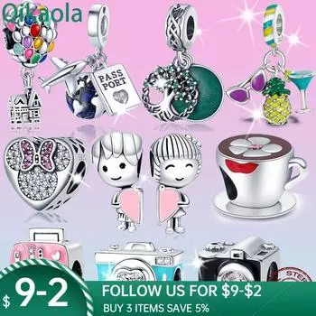 100% серебряный цветной глобус с черепахой и камерой, очаровательные бусины, подходят для оригинального модного браслета, кулон, ожерелье, ювелирные изделия